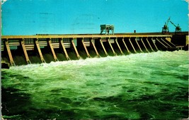 McNary Dam Spillway  Columbia River Washington WA Oregon OR 1958 Chrome Postcard - £3.09 GBP