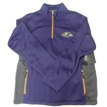 Team Apparel 7th Collection Mens L Baltimore Ravens 1/4 Zip Pullover Purple - £46.60 GBP