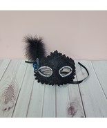 Gfunoisertoy Elegant Black Toy Mask with Feather &amp; Rhinestone Accents - $15.12