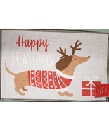 PRINTED KITCHEN RUG (nonskid back)(20&quot;x30&quot;) CHRISTMAS, HAPPY HOWLIDAYS D... - $21.77