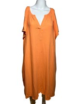 Universal thread Dress Women&#39;s XL 1X Orange House Trapeze Pockets Casual - £17.77 GBP