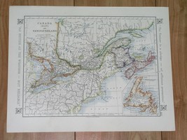 1921 Antique Map Of Ontario Quebec Maritimes Eastern Canada / Verso Manitoba - £22.34 GBP