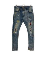 Another Hype Piece Jeans 36 x 34 mens Stone Washed distressed paint spla... - £21.74 GBP