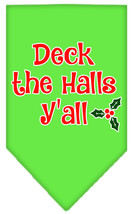 Deck the Halls Y&#39;all Screen Print Bandana Lime Green Size Large - £8.66 GBP