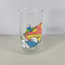 Smurf Drinking Glass Tumbler Lazy Wallace Berrie &amp; Co 6&quot; Vintage 1982 - £7.16 GBP