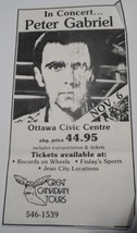 PETER GABRIEL Flyer Ottawa 1980&#39;s + Merch Letter+ Polygram Official Biog... - $29.50