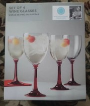 Martha Stewart Collection Red Stem White Wine Glasses, Set of 4    - £14.24 GBP