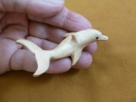Q201-10 little small baby Dolphin calf Satinwood WOOD wooden FIGURINE do... - £11.18 GBP