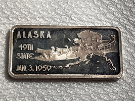 The Hamilton Mint .999 Sterling Silver One Troy Ounce Alaska State Ingot - $79.95
