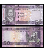 South Sudan P14d, 50 Pounds, Dr John de Mabior / sorgum, elephants UNC $... - $2.33