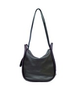 Bruno Rossi Italian Made Dark Green Calf Leather Convertible Hobo Bag Ba... - $5,471.62 MXN