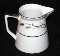 Vintage Wheat Creamer White Gold Trim Golden Harvest Fine China from Japan - $9.89