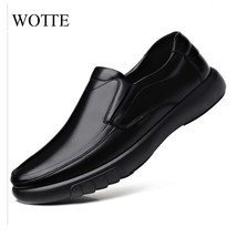 Men&#39;s Leather Casual Shoes 38-47 Head Leather Soft Anti-slip Rubber Loafers Shoe - £48.73 GBP