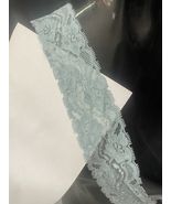 4 yards Darker baby blue stretch eyelash double  scalloped lace trim 2.5” - $1.99