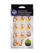 WILTON Candy HALLOWEEN ICING DECORATIONS 12 Pc Candycorn Ghost Sugar Edible - £7.88 GBP