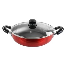 Better Chef 10 Inch Red Aluminum Deep Frying Pan with Glass Lid - $66.69