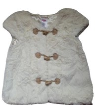 Gymboree Girls Faux Fur Vest Toggle Button Close Ivory Size 4t-5t NWOT - £11.37 GBP
