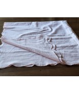 Vintage Cotton Scalloped Edged Tablecloth Pretty Pink 5&#39; X 4&#39;  Great Extra - $8.00