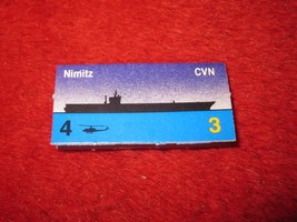 1988 The Hunt for Red October Board Game Piece: Nimitz Blue Ship Tab- NATO - £0.80 GBP