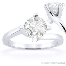 Round Cut Forever Brilliant Moissanite 14k White Gold Solitaire Engagement Ring - £386.86 GBP+