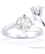 Round Cut Forever Brilliant Moissanite 14k White Gold Solitaire Engagement Ring - £362.55 GBP - £1,014.12 GBP