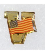 Flag American USA Victory VETERANS Vintage Gold Tack Pin Brooch - €6,76 EUR