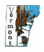 Vermont State Outline Hat Tac or Lapel Pin - $7.99