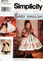 Simplicity Daisy Kingdom 9723 Girls&#39; Dress and Dress for 18&quot; Doll Sewing Pattern - £17.33 GBP