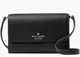 Kate Spade Brynn Small Flap Crossbody Black Saffiano K4804 NWT $239 Retail - £62.28 GBP
