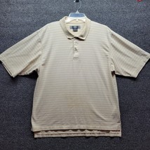 Vtg Nike Beige Men&#39;s Sz L Striped Polo Golf Shirt STAIN* - £10.61 GBP