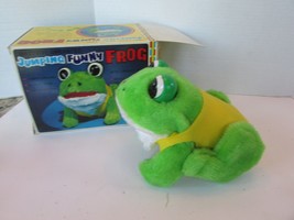 Vintage C.K. Jumping Funny Frog Fuzzy Battery Operated Japan Tested Works - $73.47