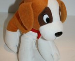 Nanco Puppy Dog 8&quot; Caramel White Brown Plush Soft Toy Stuffed Red Tie St... - $14.77