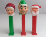 Lot of 3 Christmas Pez Dispensers Santa, Mrs. Claus, &amp; Elf (D) - $9.89