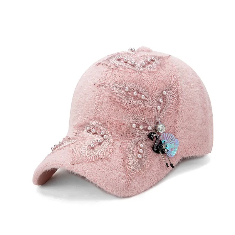 Primary image for Autumn Winter Women's Hat Handmade Decal Peacock Open Screen Warm Duck Cap Baseb