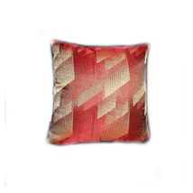 Decorative Pillow, Red Gold Metallic Jacquard, Red Velvet,  Decor Pillow... - £31.13 GBP