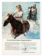 Tampax Tampons Women Riding Horses Vintage 1972 Full-Page Magazine Ad - £7.58 GBP