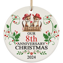 Cute Otter Couple Ornament Our 8th Anniversary Christmas 8 Year Keepsake Gift - £12.45 GBP