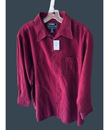 NATIONAL OUTFITTERS LS COLLARED BUTTON UP MENS BURGUNDY FLANNEL SHIRT NW... - £34.02 GBP