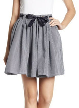 NWT Women&#39;s Free Generation Striped Blue/White Tie-Front Pleated Skirt S... - £27.24 GBP