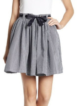 NWT Women&#39;s Free Generation Striped Blue/White Tie-Front Pleated Skirt S... - $34.64