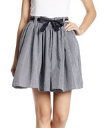 NWT Women&#39;s Free Generation Striped Blue/White Tie-Front Pleated Skirt S... - $47.37 CAD