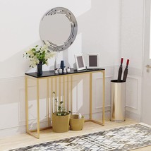 Wisfor Console Table For Entryway: Sintered Stone Table Marble Table Golden - $207.99