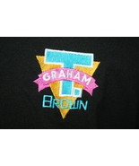 Vintage T. GRAHAM BROWN Embroidered Logo Black Polo Shirt L Country Music - $41.69 CAD
