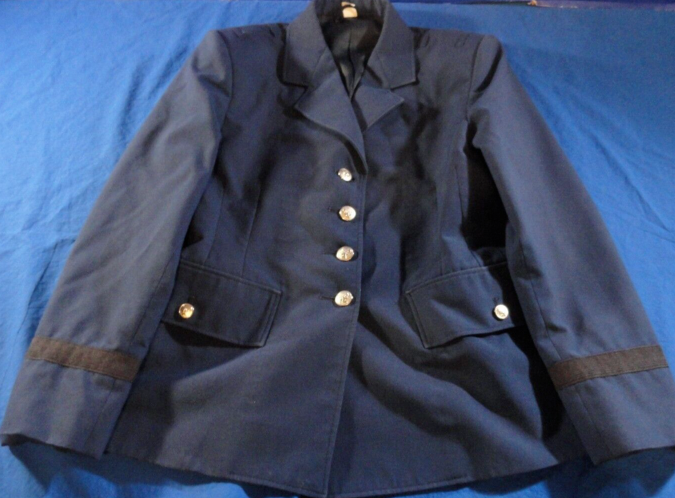 4 BUTTON WOMENS COAT JACKET UNIFORM BLUE OFFICER USAF AIR FORCE DRESS OF... - $54.86