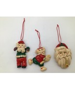 Vintage Santa Claus Sports Ornaments Lot of 3 Resin Christmas Tree 3.75&quot; - $454.54 MXN