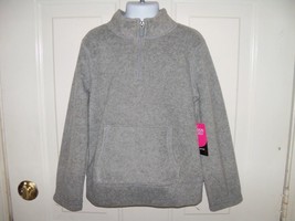 Danskin Now Light Gray Microfleece 1/4 Zip Pullover Top Size S (6/6X) Girl&#39;s NEW - $14.06
