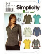 Simplicity 9411 Misses Relaxed Fit Tops 6 Made Easy 6, 8, 10, 12 UNCUT FF - $8.47