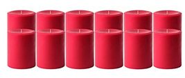 Smokeless Scented Red Round Pillar Candle for Decoretion Pack of 12 - £21.69 GBP