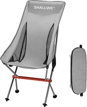 Shallwe Compact Ultralight High Back Folding Camping Chair, And Side Pocket. - £54.51 GBP