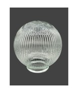 Vintage 6 in. Diameter Clear ribbed Replacement Glass Globe 3 in. Neck f... - $19.79